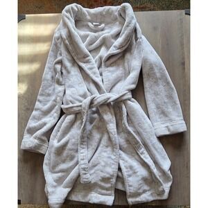 Calvin Klein Cream With Tan CK Bath Sleepwear Fluffy Comfy Plush Robe Women XS/S